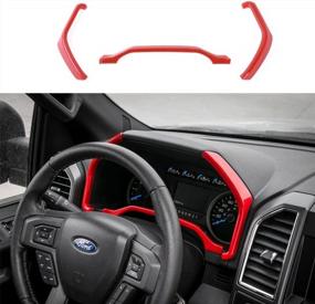 img 4 attached to Voodonala Red Dashboard Trim For 2015 2016 2017 2018 Ford F150 F250 F350 Super Duty