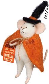 img 1 attached to Primitives By Kathy Halloween Mouse Figurine, 5.25-Inches Tall, Flip My Witch Switch