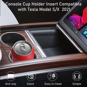 img 3 attached to Upgrade Your Tesla Model X/S Cup Holder With Jaronx'S Anti-Slip Insert And Stabilizer