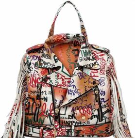 img 2 attached to 👜 Stylish Leather Fringed Women's Handbags & Wallets: Fashion Backpack Shoulder- Fashionable & Trendy!