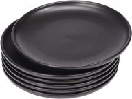 set of 6 matte black porcelain dinner plates, 10-inch large round serving plates - elegant for steak, pasta, dessert, and salad by bonnoces logo