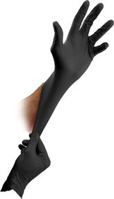 img 1 attached to 🧤 Stauffer Sense3 Black Nitrile Gloves - Latex Free, 3 mil, 9.5&#34; Long Cuff, Powder Free, Tough &amp; Strong