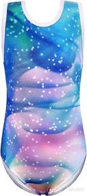 img 3 attached to 🌈 Girls Kids Gymnastics Leotards: Sparkly Patterned Rainbow Galaxy Aurora Colorful Butterfly Flower Dancewear