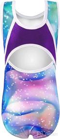 img 2 attached to 🌈 Girls Kids Gymnastics Leotards: Sparkly Patterned Rainbow Galaxy Aurora Colorful Butterfly Flower Dancewear