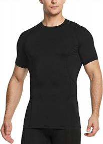 img 4 attached to Men'S UPF 50+ Quick Dry Compression Shirts: TSLA 1-3 Pack For Athletic Workouts & Water Sports