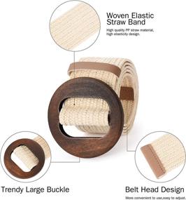 img 2 attached to 🌴 Tropical Stretch Buckle Belts: Trendy Women's Elastic Accessories at Belts