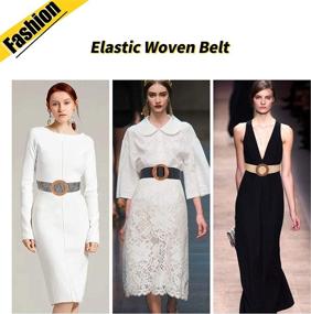 img 1 attached to 🌴 Tropical Stretch Buckle Belts: Trendy Women's Elastic Accessories at Belts