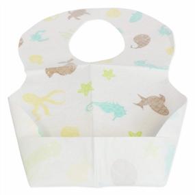 img 2 attached to Emmzoe Baby And Infant Disposable Bibs - Soft, Leakproof, Unisex, One Size Fits All - Perfect For Feeding, Traveling, And On-The-Go - Sea Life Design (50 Pack)