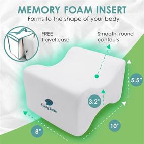 img 1 attached to 🌙 Cushy Form Knee Pillow for Side Sleepers - Orthopedic Wedge Leg Pillow for Sleeping, Pregnancy, and Hip & Lower Back Pain Relief - Contour Memory Foam Cushion with Washable Cover & Travel Bag- White