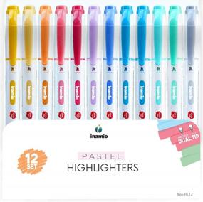 img 4 attached to Assorted Pastel Highlighters, 12-Set Dual Tip Pens- Thick And Fine, Mild Color, No Bleed Ink- Ideal For School, Bible, Notebook Or Bullet Journaling- Cute And Perfect Highlighters For SEO