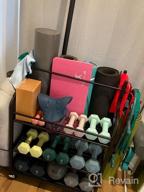 img 1 attached to Mythinglogic Yoga Mat And Equipment Storage Rack With Hooks And Wheels - Gym Organizer For Dumbbells, Kettlebells, Foam Roller, Yoga Strap, And Resistance Bands review by Brad Davis