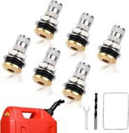 🔥 fuel gas can vent caps - 6 pack metal replacement fuel tank vent plug - leak-proof gas jug vent caps for faster flow and efficient gas tank exhaust логотип