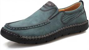 img 4 attached to Mitvr Men'S Leather Loafers: Stylish Slip-On Shoes For Casual And Driving Wear