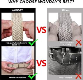 img 2 attached to WONDAY Elastic Braided Belt - Best Fabric and Stretch Men's Accessory for Belts