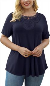img 3 attached to Stylish Plus Size Summer Tops With Crochet Lace Trim And Pleated Design