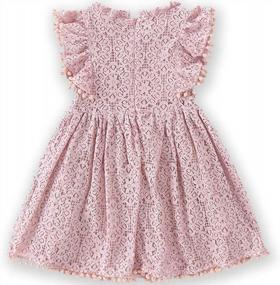 img 3 attached to Elegant Lace Toddler Dress For Girls With Pom Pom And Flutter Sleeves - Perfect For Parties And Princesses By Niyage