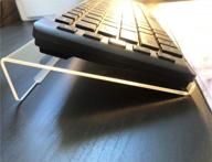 clear acrylic tilted keyboard stand for ergonomic typing - ideal for office, home and school logo
