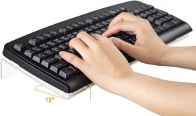 img 3 attached to Clear Acrylic Tilted Keyboard Stand For Ergonomic Typing - Ideal For Office, Home And School
