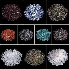 img 1 attached to Complete 7 Chakras Mini Natural Chip Stone Bead Kit For DIY Jewelry-Making With 420 PCS Irregular Gemstones - 7 Color Crystal, 3-5Mm