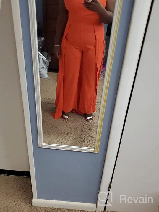 img 1 attached to Women'S Sleeveless High Waisted Elegant Wide Leg Jumpsuit Romper Overlay Outfit review by James Vachon