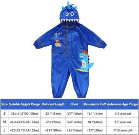 img 3 attached to Unisex Toddler Waterproof Rain Suit 👶 Coverall - Kids' One Piece Rainsuit Rain Coat