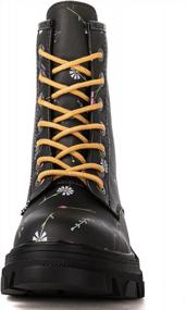 img 1 attached to Stylish Low-Heeled Combat Boots For Women: Get Your Hands On The Globalwin Lace Up Booties!