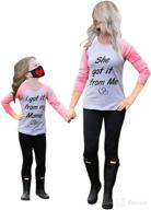 adorable mommy and me clothes: matching letter print long sleeve t-shirts for mother and daughter - perfect outfits! logo