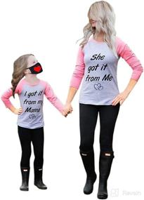 img 4 attached to Adorable Mommy and Me Clothes: Matching Letter Print Long Sleeve T-Shirts for Mother and Daughter - Perfect Outfits!