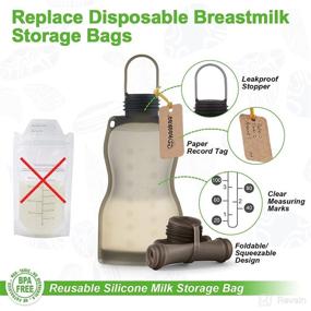 img 3 attached to 🍼 Haakaa Silicone Breast Milk Storing Bag (9oz, 2pk) – Reusable Breastmilk Storage Freezer Bag for Breastfeeding Moms – Self-Feeding Baby Food Pouch Container with Leakproof Design