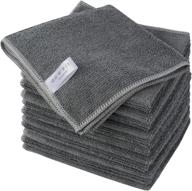 🧽 sinland 12-pack grey microfiber cleaning cloth set - absorbent kitchen dish cloth, streak-free dish rags and glass cloths 12"x12 logo