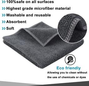 img 1 attached to 🧽 Sinland 12-Pack Grey Microfiber Cleaning Cloth Set - Absorbent Kitchen Dish Cloth, Streak-Free Dish Rags and Glass Cloths 12"x12