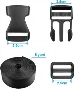 img 2 attached to 1 Inch Plastic Flat Side Release Buckles And Tri-Glide Slides With 5 Yards Nylon Webbing Straps - 15 Set DIY Making For Luggage Strap, Pet Collar, Backpack Repairing - BTNOW