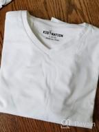 img 1 attached to Kid Nation Kids' Tagless Long Sleeve V 👕 Neck T-Shirts 4-12 Years - 2 Packs and 3 Packs review by Oscar Berry
