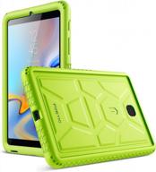 samsung galaxy tab a 8.0 2018 case, poetic turtleskin corner protection bottom air vents silicone protective cover sm-t387 verizon/sprint/t-mobile - green logo
