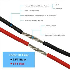 img 2 attached to Flexible Copper Wire Kit - 5Ft Red And 5Ft Black Silicone 12 Gauge Stranded AWG Wire By BNTECHGO