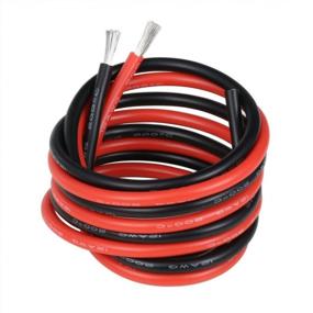 img 4 attached to Flexible Copper Wire Kit - 5Ft Red And 5Ft Black Silicone 12 Gauge Stranded AWG Wire By BNTECHGO