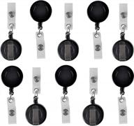 secure and stylish: 10-pack foretra translucent retractable badge holders with solid black clip-on card holder logo