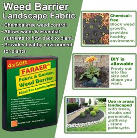 img 3 attached to Premium Permeable Garden Weed Barrier Fabric, 4' X 50' Landscape Ground Cover For Mulch, Flower Beds, Pavers, And Pathways - Effective Weeds Control And Edging Solution