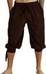 medieval pirate style: grajtcin men's linen costume shorts and viking lace-up cosplay pants logo