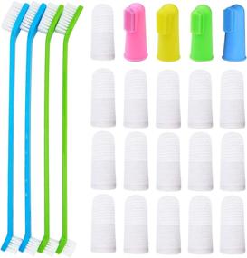 img 4 attached to 🐶 PenVinoo 24 pcs Dog Soft Toothbrush Set - Convenient Dental Care for Pets of all Sizes!