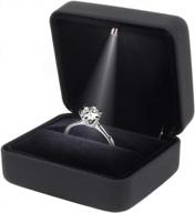 surprise your fiancé with naimo rubber engagement ring led light jewelry gift box in classic black логотип