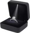 surprise your fiancé with naimo rubber engagement ring led light jewelry gift box in classic black logo