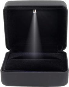 img 3 attached to Surprise Your Fiancé With Naimo Rubber Engagement Ring LED Light Jewelry Gift Box In Classic Black