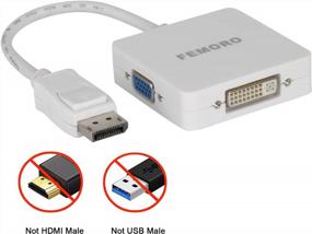 img 2 attached to FEMORO 3-In-1 DisplayPort To DVI/VGA/HDMI Adapter 1080P Male To Female Converter Adaptor - White