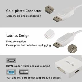 img 1 attached to FEMORO 3-In-1 DisplayPort To DVI/VGA/HDMI Adapter 1080P Male To Female Converter Adaptor - White