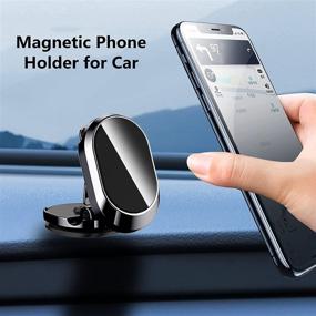 img 2 attached to Kindream Magnetic Phone Holder: 6 Super Magnets, 360° Rotation, Strong Adhesive for iPhone and Others - Black