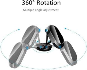 img 3 attached to Kindream Magnetic Phone Holder: 6 Super Magnets, 360° Rotation, Strong Adhesive for iPhone and Others - Black