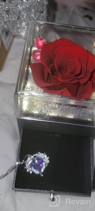 img 1 attached to Unforgettable Valentines Gifts For Her - Preserved Red Rose With Angel Wing Necklace And Eternal Flower Music Box With LED Lights review by Todd Nordine