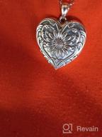 img 1 attached to Soulmeet Sunflower Locket Necklace - Heart Shape With Picture Holder, Customizable Sterling Silver/Gold Jewelry For Personalization, Keep Your Loved Ones Close review by Matt Heringer