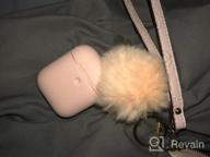 img 1 attached to OULUOQI Cute Silicone AirPods Case With Pom Pom Keychain - Compatible With Apple AirPods 1 & 2 (Visible Front LED) review by Geoff Yates